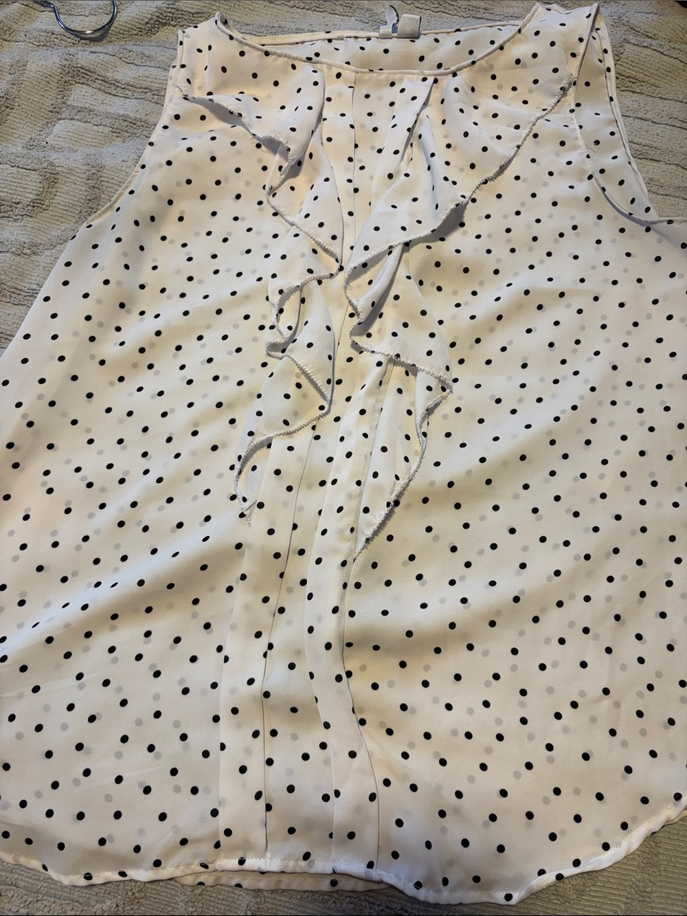 Elle White Polka Dot Blouse with Black Dots